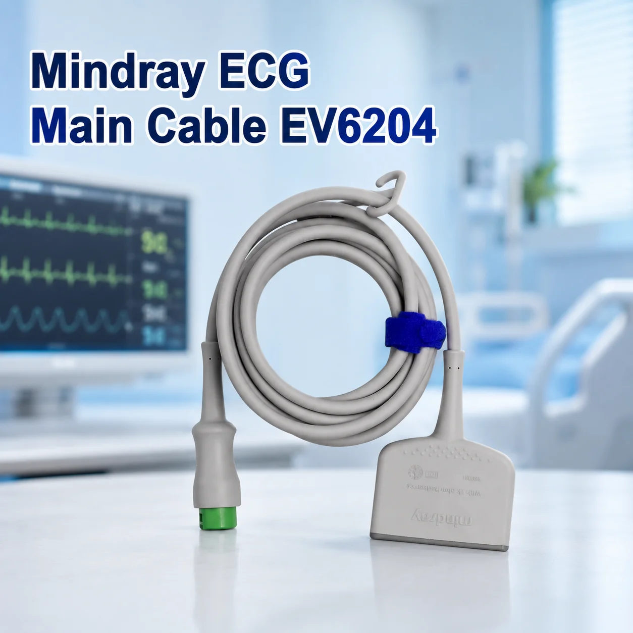 EV6204 12-Lead ECG Trunk Cable | 12-Pin Connector | Defibrillation-Proof Accessory | PN 0010-30-42722