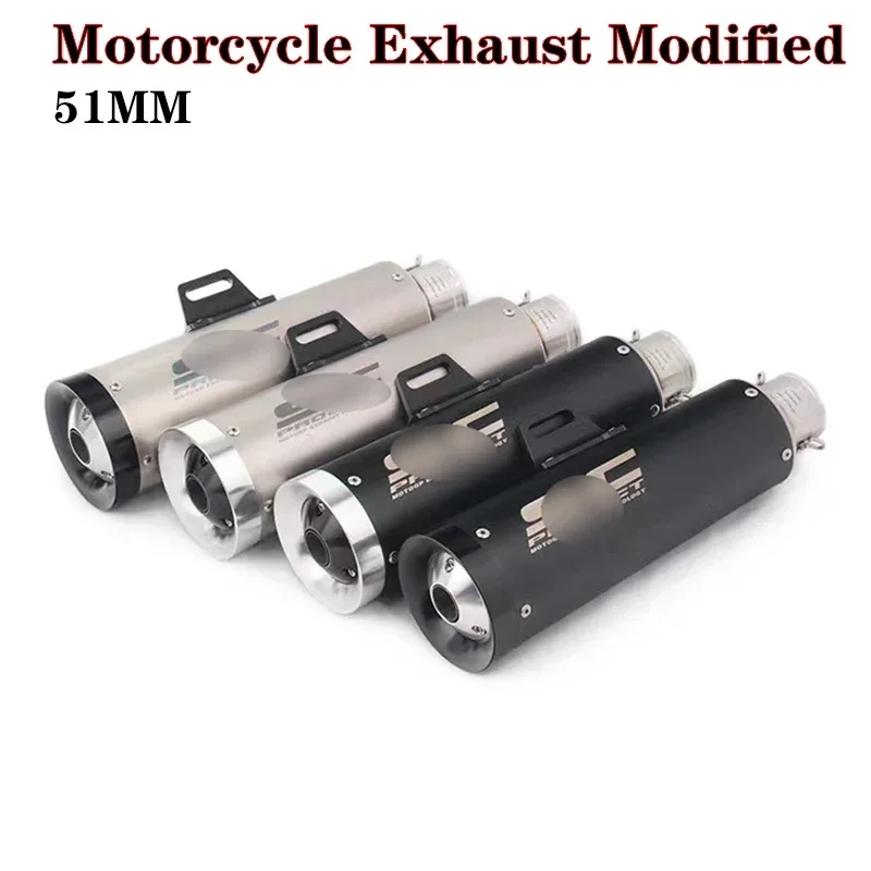 

51MM Motorcycle Exhaust Escape Moto Modified Muffler pipe With DB Killer For RC390 R25 R3 R6 NC700 CBR500 CBR650 Z400 Z900 Z1000