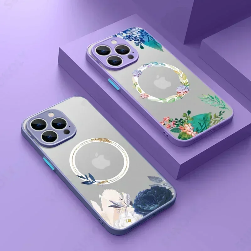 Casing ponsel magnetik Magsafe, pelindung telepon genggam tahan guncangan untuk iPhone 15 Pro Max 14 Pro 13 14 15 Pro Max