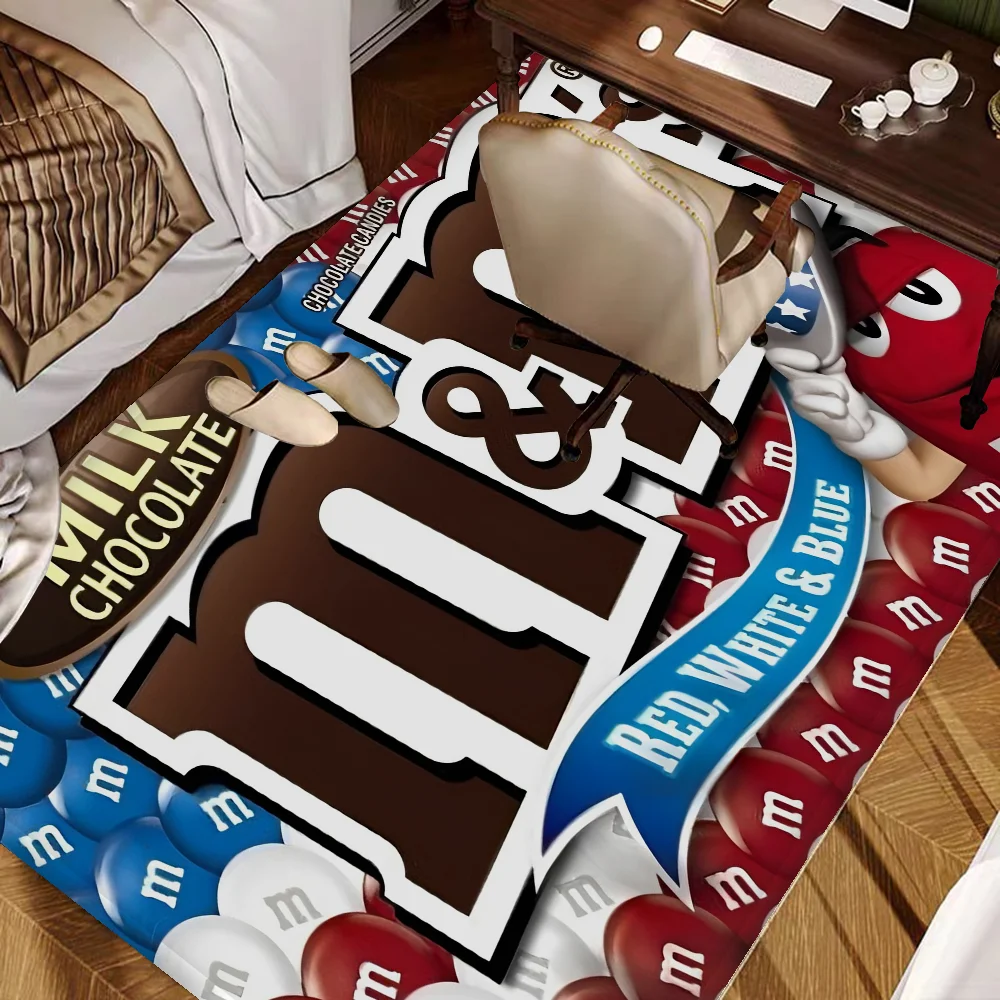 M Chocolate Candy Kitchen Mat Nordic Style Bedroom Living Room Doormat Home Balcony Anti-Slip Welcome Rug