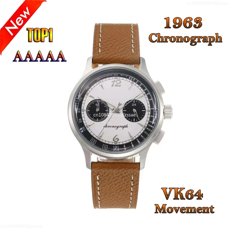 AAAAA High-Quality 1963 Watch Chronograph VK64 Quartz Movement Watch Waterproof Sports Men\'s Business Pilot Watches 1963 VK64