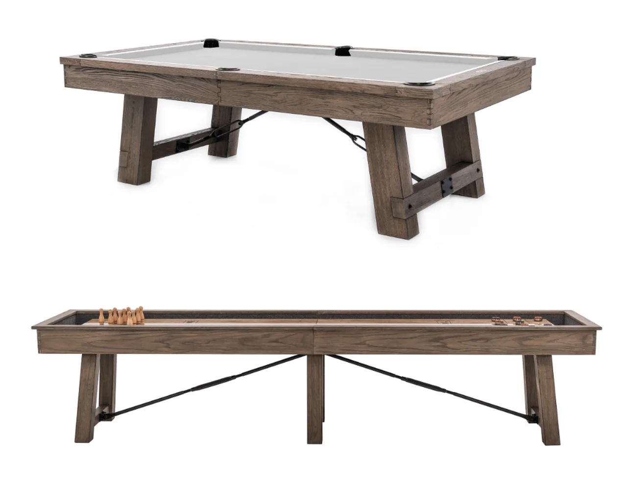 Custom Size 12 Solid Wood Shuffleboard Table Versatile Multi-Game Indoor Table with Slate Cushion for Pool Snooker Billiards