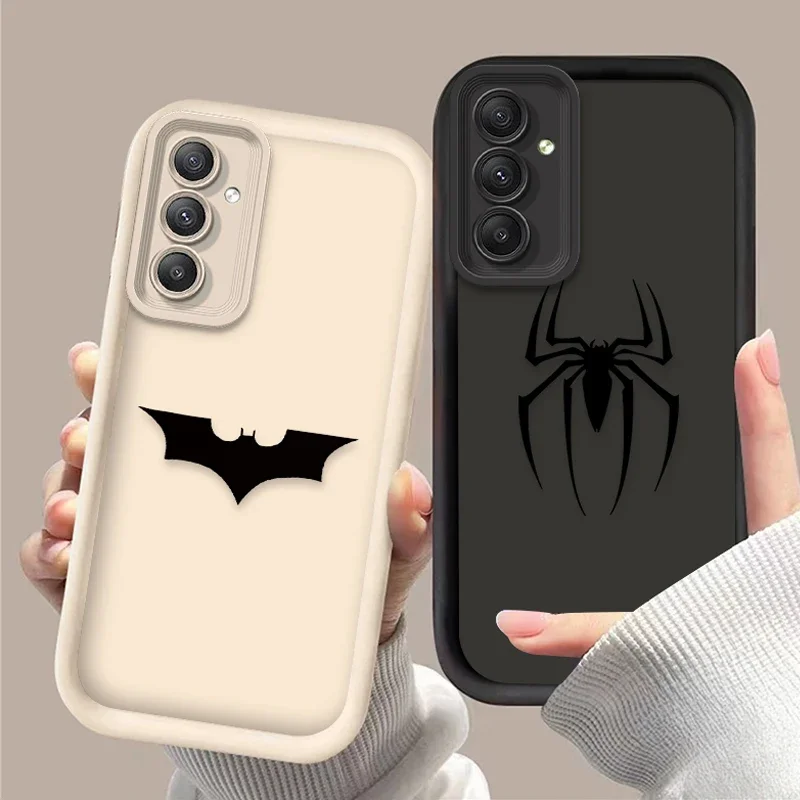 Soft Silicone Case for Samsung Galaxy S24 S23 S25 Ultra S22 S21 Plus FE 5G A54 A34 A14 A73 A53 A33 5G Marvel Batmans Spider Capa