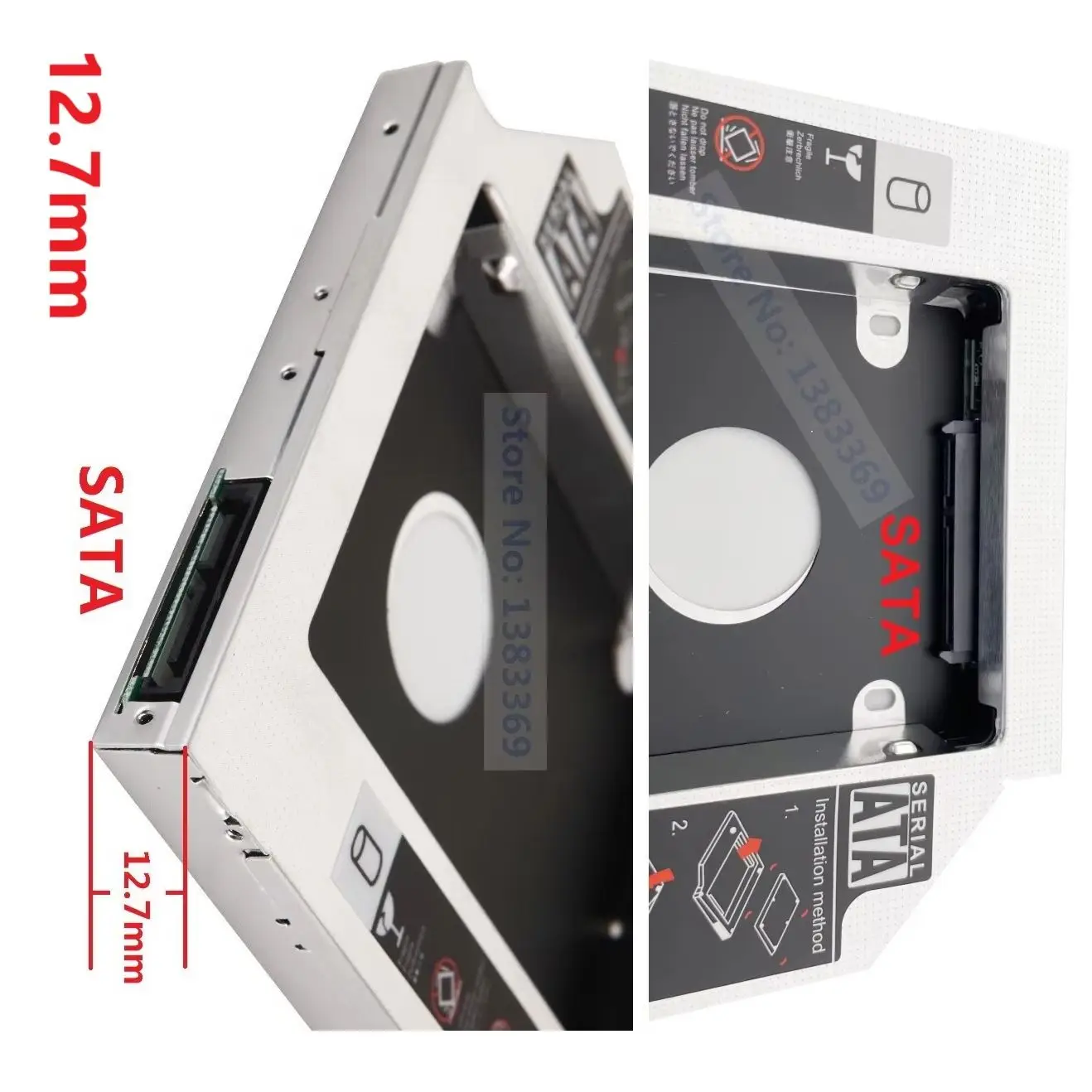 Оптический отсек-адаптер (кадди) для 2-го 2.5-дюймового HDD/SSD диска 12.7 мм для Acer Aspire 5942, 5942G, 5930, 5950, 8943, 5935, 5935G, 5940, 5749Z, 5750ZG