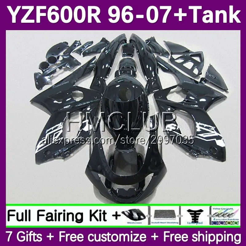 Fairing +Tank For YAMAHA YZF600R Thundercat YZF-600R 125No.21 YZF 600R 96 97 98 99 01 2002 2003 2004 2005 2006 2007 Gloss black