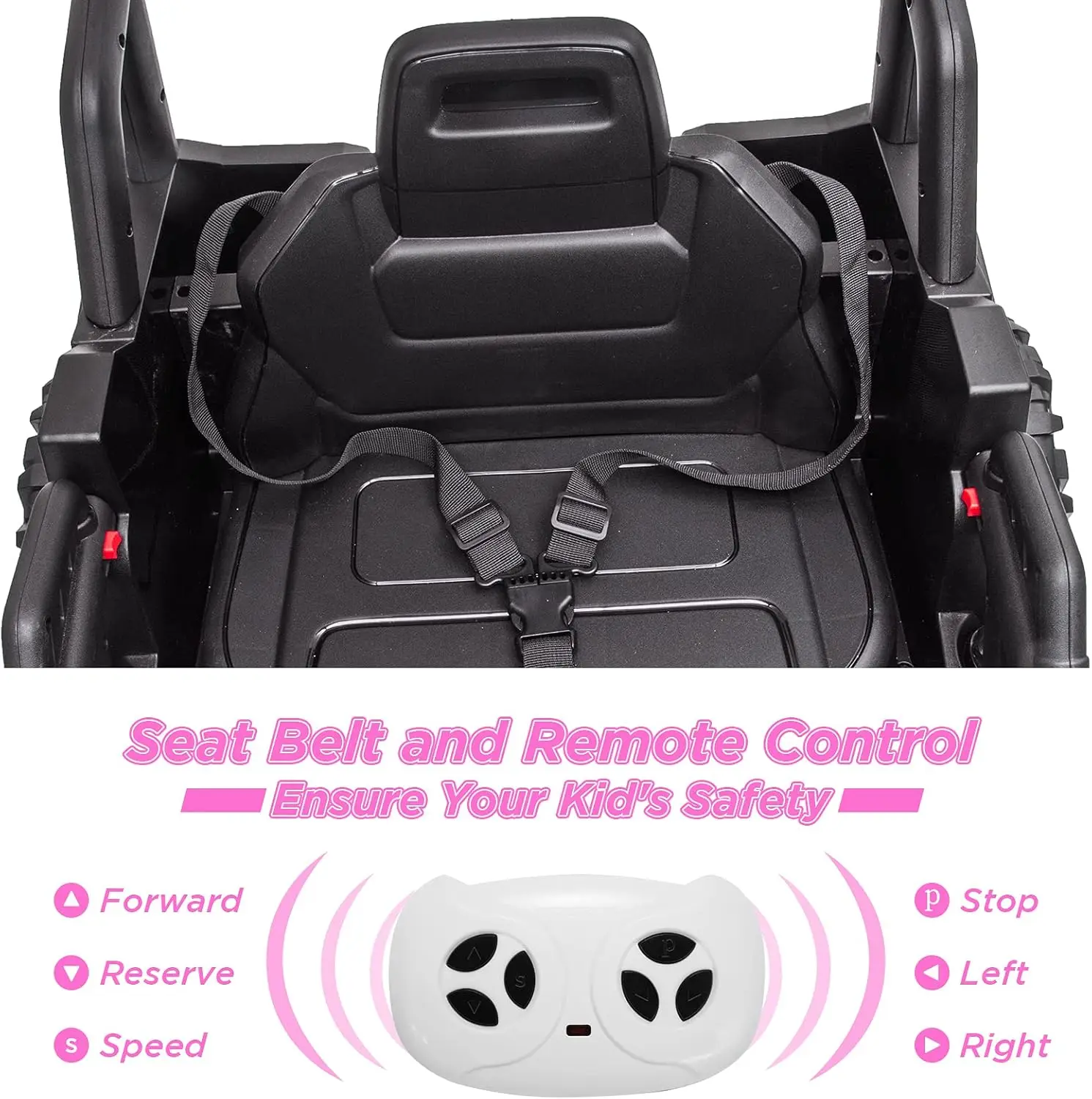 Elektryczne pojazdy dla dzieci 12V, wywrotka z osłoną przeciwsłoneczną, samochodzik do jazdy dla maluchów z pilotem, światła LED, MP3, port USB, 3 prędkości