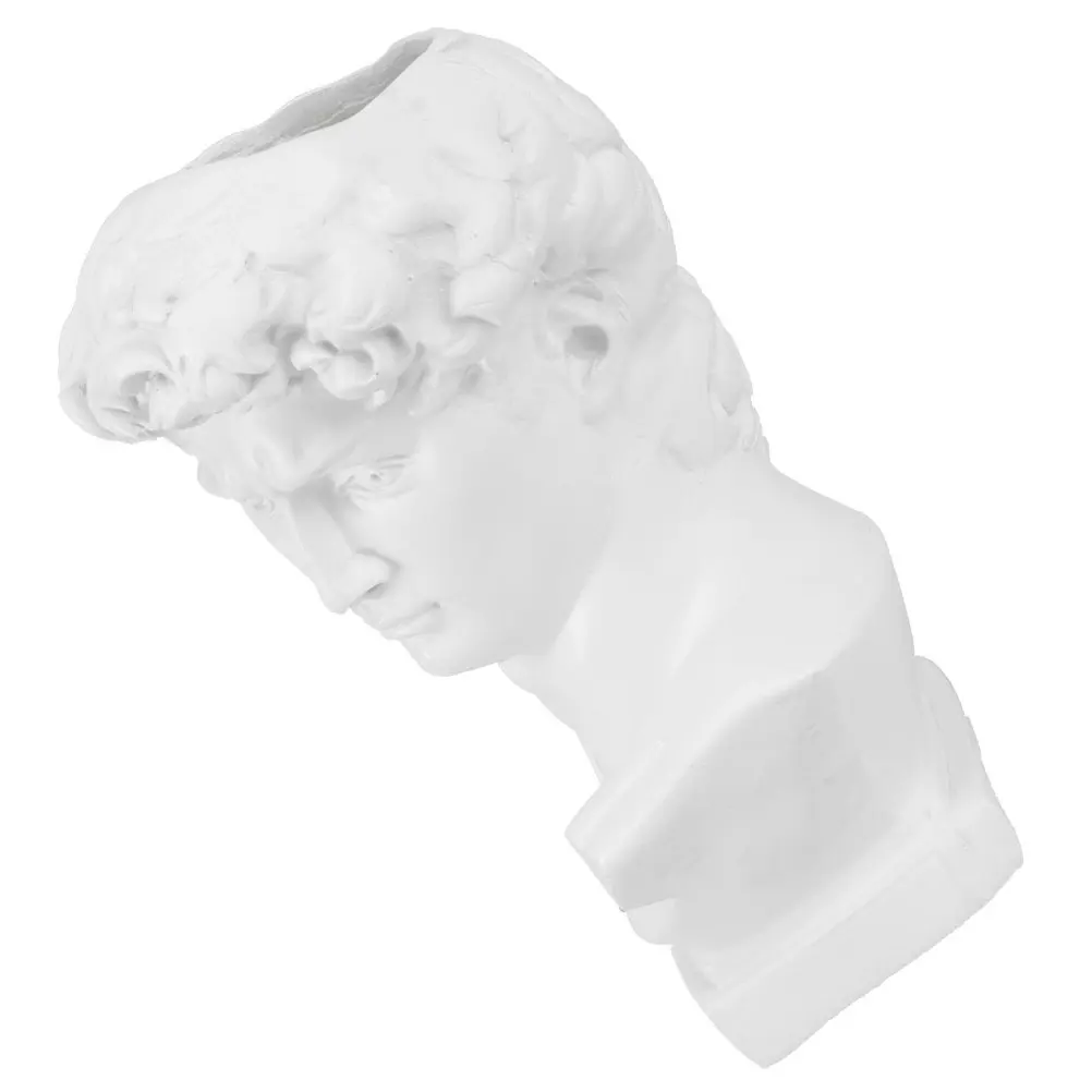 Resin David Statue Pen Holder Flower Vase Makeup Brush Holder Bust Planter Renaissance Decor Black Minimalist Desk Home Office