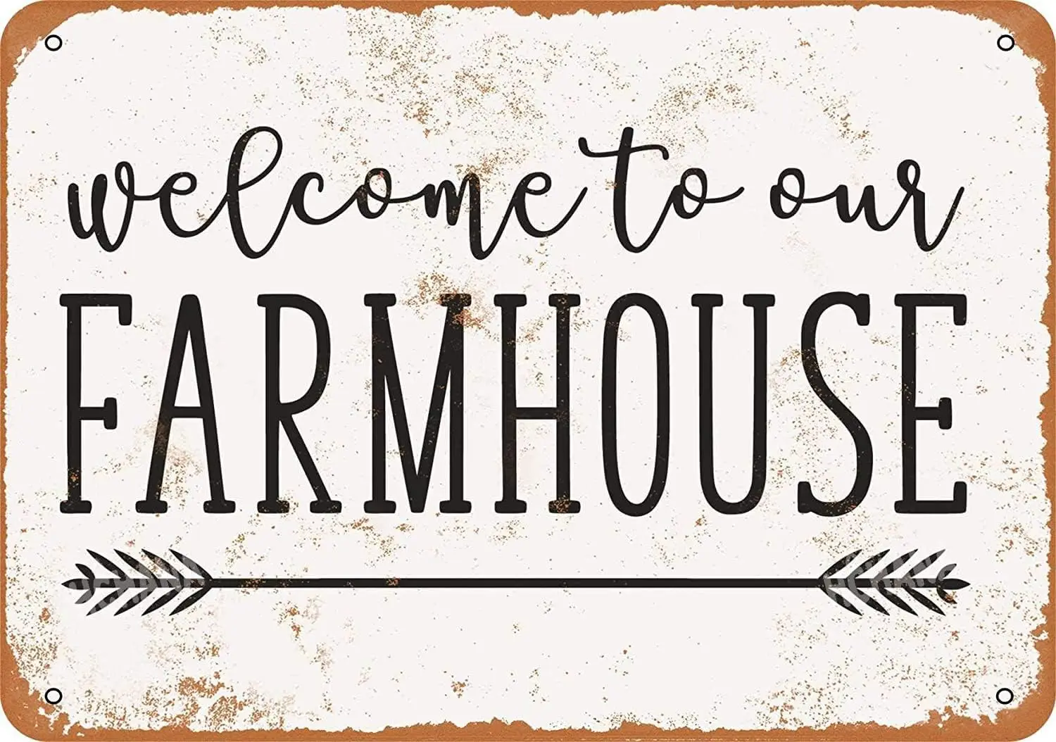 Yousigns Добро пожаловать в наш фермерский старинный металлический жестяной знак 12X8 дюймов Ретро винтажный Декор