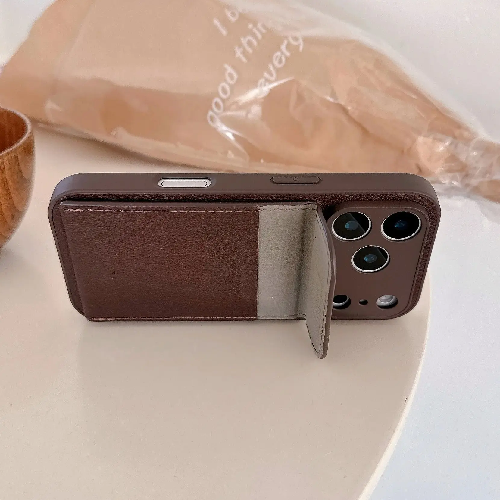 فتحة للبطاقات محفظة بو الجلود قوس الحال بالنسبة آيفون الهواء 17 16 15 14 13 12 11 برو XR XS ماكس زائد الأعمال الصغيرة صور غطاء مشبك