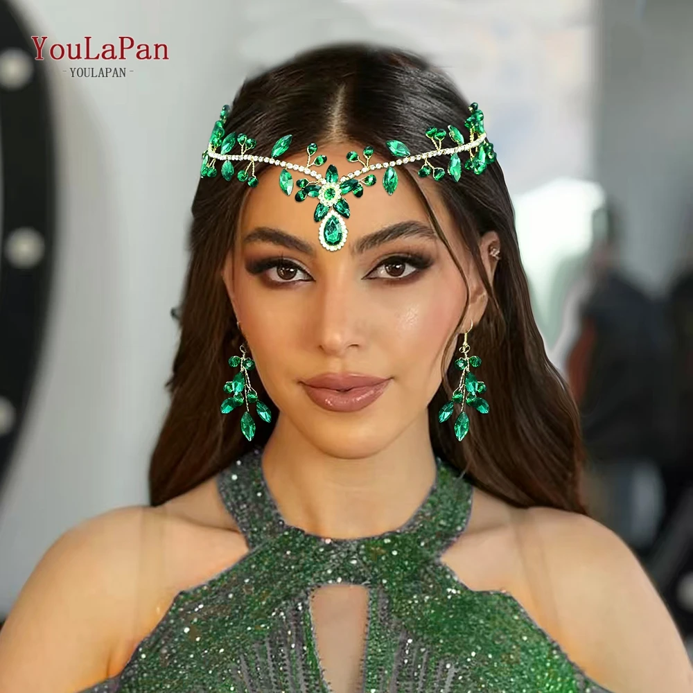 

YouLaPan Bridal Headband Luxury Rhinestone Forehead Headwear Wedding Hair Accessories Handmade Woman Headpiece for Party HP930