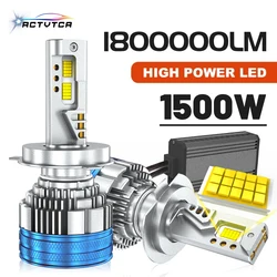 ACTVTCA 1500W LED 헤드라이트, 6000K 1800000LM H4 Hi-Lo 빔 램프 콤보 빔, H1 H7 H11 9005 9006 자동차 터보 전구, 12V 24V