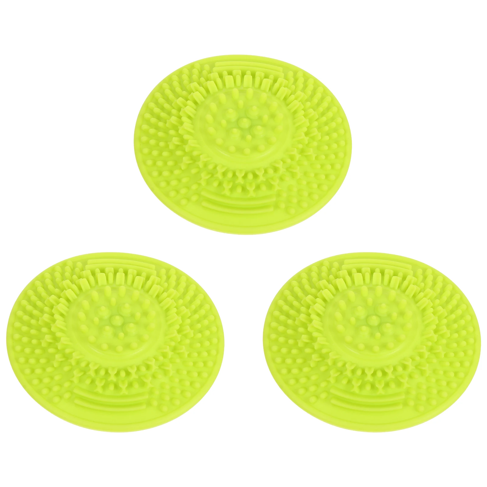 

3 Pcs Cleaning Pad Makeup Brush Practical Cleaner Pan Green Color Silica Gel Mat for Travel