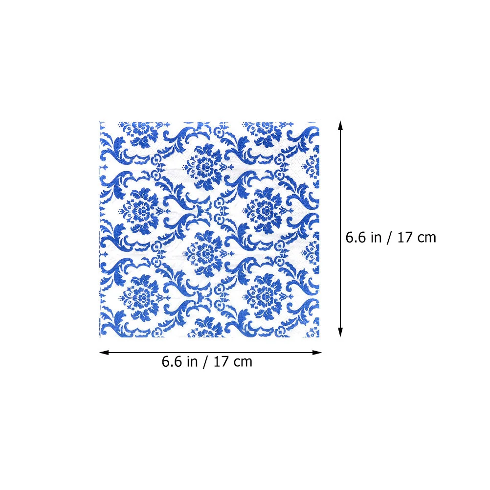 مناديل لحفلات الزفاف، نمط بورسلين أزرق وأبيض، ديكور طاولة منزلي