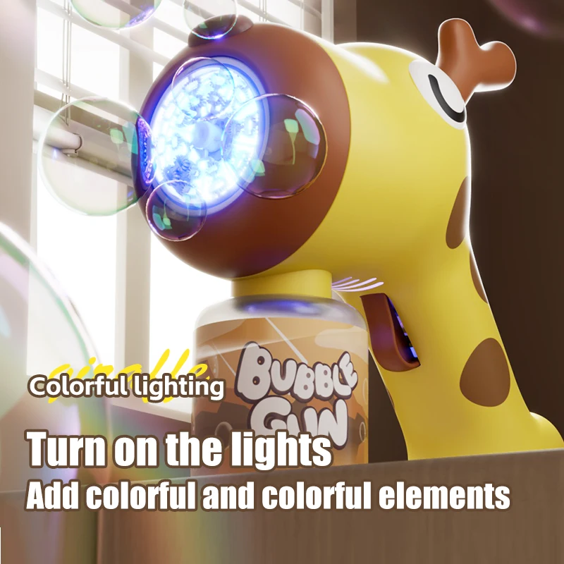 20 Hole Handheld Fully Automatic Electric Bubble Gun Toy Animal Deer Dog Cute Bubble Machine Outdoor Party Games Children's Toys