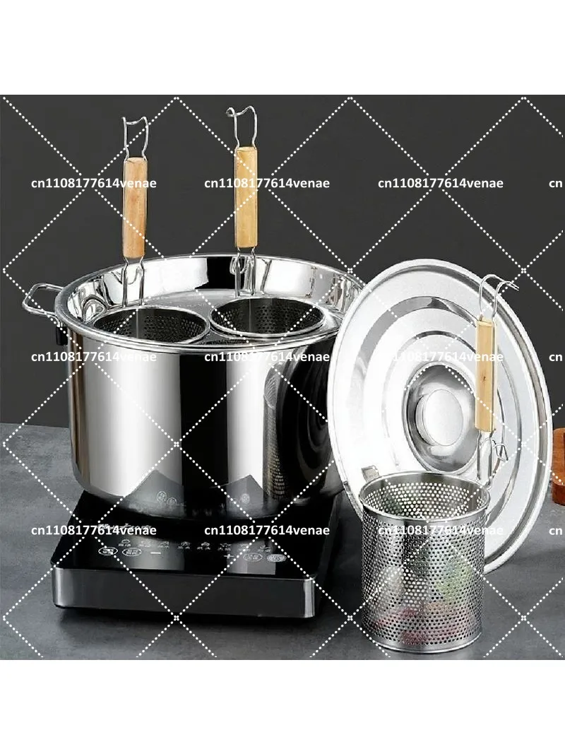 Large Capacity Stainless Steel Soup Bucket Noodle Pot Induction Cooker Compatible for Stewing