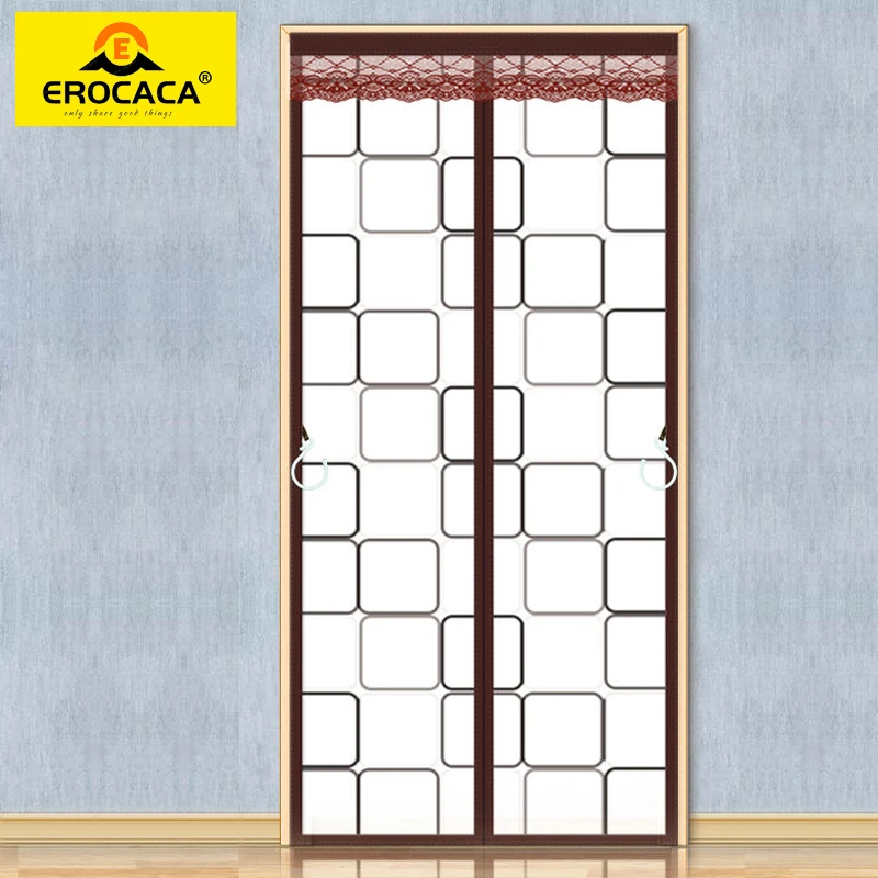 

EROCACA Brown Winter Windproof Door Curtain Magnetic Household Insulation Cold-proof Partition Door Curtain Automatic Closing