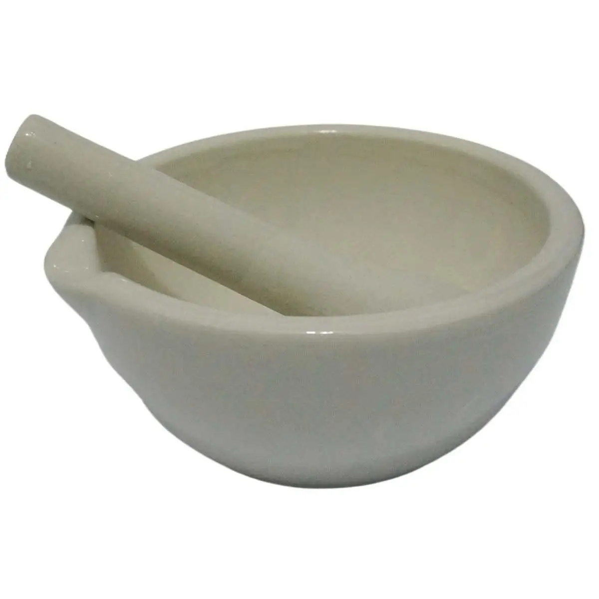 130mm Porcelain Mortar and Pestle Mixing Grinding Bowl Set White Lab Kit Tools