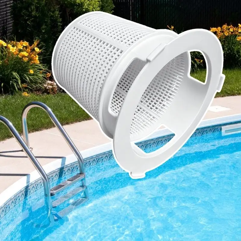 Pool Hair and Debris Basket, ABS Filter Basket With Broad Top Band, Hand Openings and Open Body for Routine Residential Pool