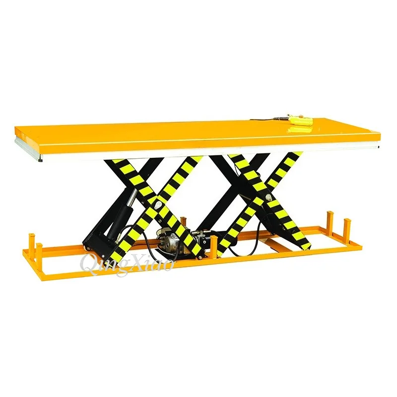 Fixed Hydraulic Lifting Platform With Extra Long Table Large Surface Elevator Used For Workshop Heavy Material Handling Work