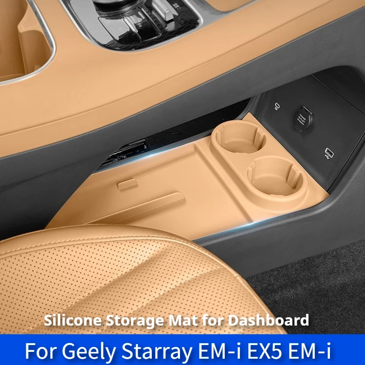 Fit For Geely Starray EM‑i EX5 EM‑i Car Central Control Lower Silicone Cup Storage Pad Organizer Holder Box