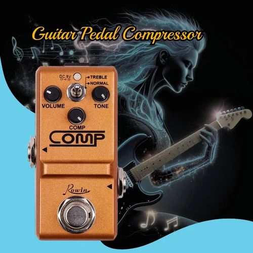 Rowin Tiny Analog Comp Box Pedal compresor de guitarra efecto de compresión para guitarra eléctrica Pedalboard de bajo True Bypass