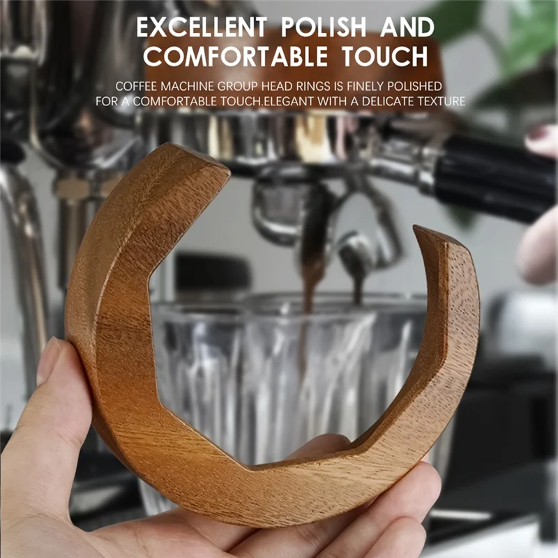 

Top Suitable For E61 Series Coffee Machine Accessories Brewing Head Walnut Solid Wood Anti-Scalding Ring Heat Shield