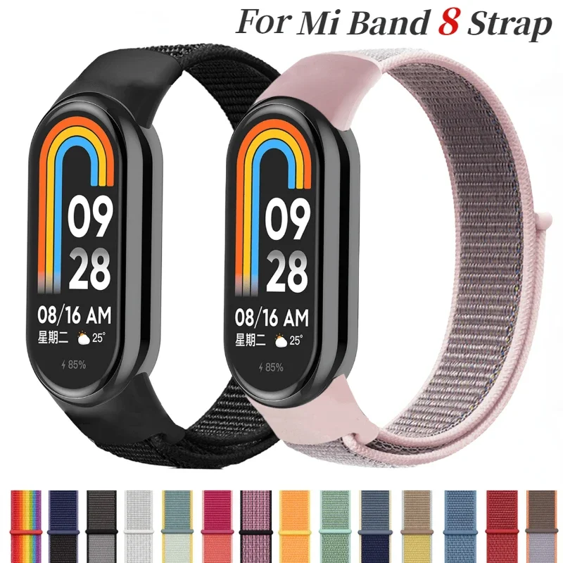 Nylon Loop Strap For Xiaomi Mi Band 8 Smart Watch sport Replaceable Breathable bracelet Band For XiaoMi miband 8 Belt Accessory