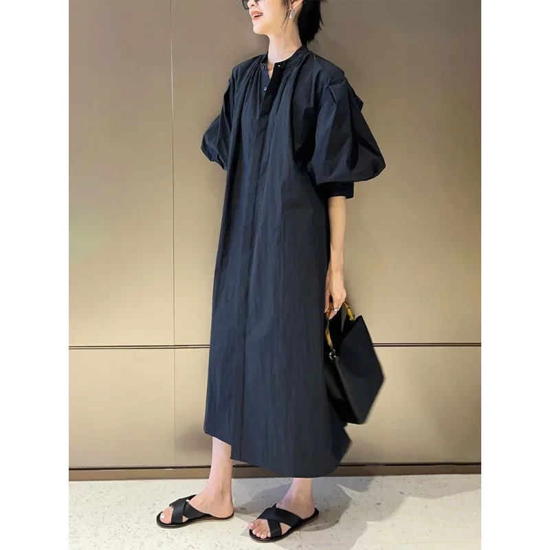 

Black. Dresses New Style Female Summertime Extremely Beautiful Method Advanced Temperament Loose Look Slimmer Little Black Dress