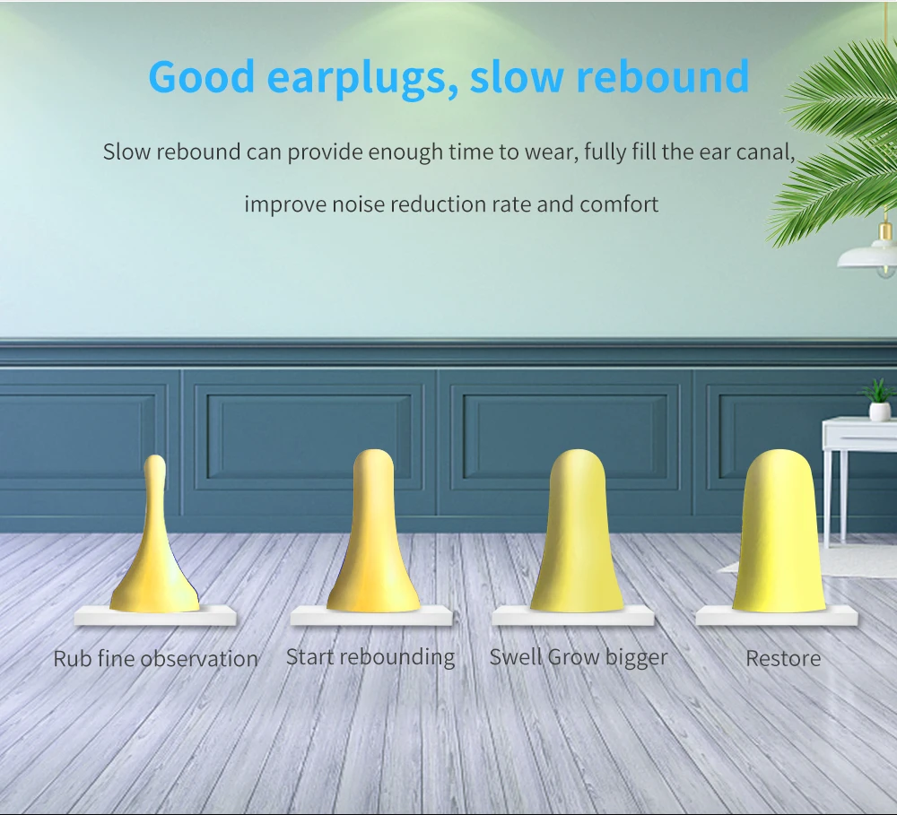 TISHRIC Earplugs Soft Sponge Ear Plugs Noise Reduction Sleeping Earplug Travel Noise Reduction Rate 35.5db Sound Insulation