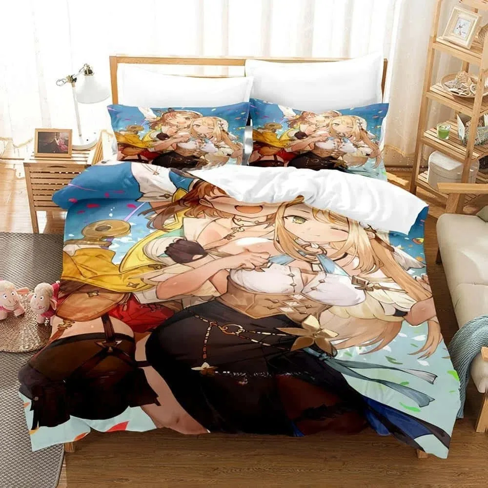 

3D Anime Atelier Ryza 2 Lost Legends & the Secret Fairy Bedding Set Single Twin Full Queen King Size Bed Set Adult Kid Bedroom