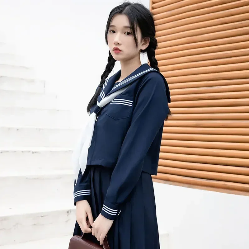 Navy Uniform Sailor Fuku Suit S-2XL School Japanese JK Uniforms Student Girl Sailor Dress coreano Seifuku Schoolgirl Costume