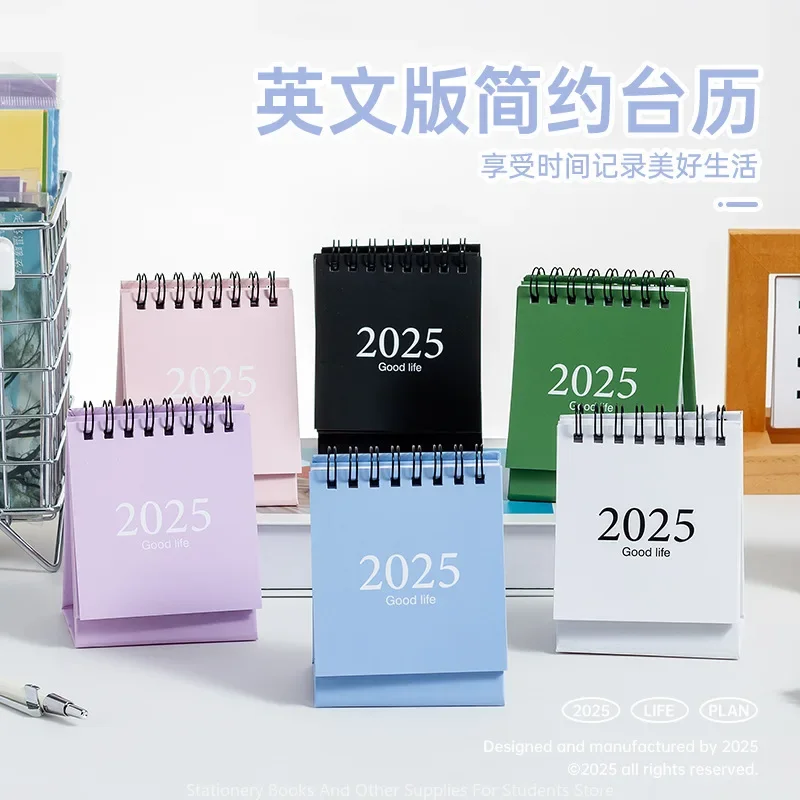 2025 Simple Style English Mini Desk Calendar Morandi Desk Calendar Table Decoration Portable Calendar