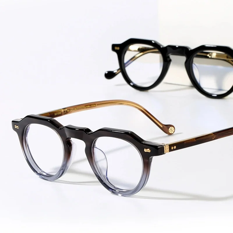 Belight البصرية جولة إيطاليا خلات اليدوية سميكة خلات خمر النظارات الرجعية وصفة طبية عدسة sk1055