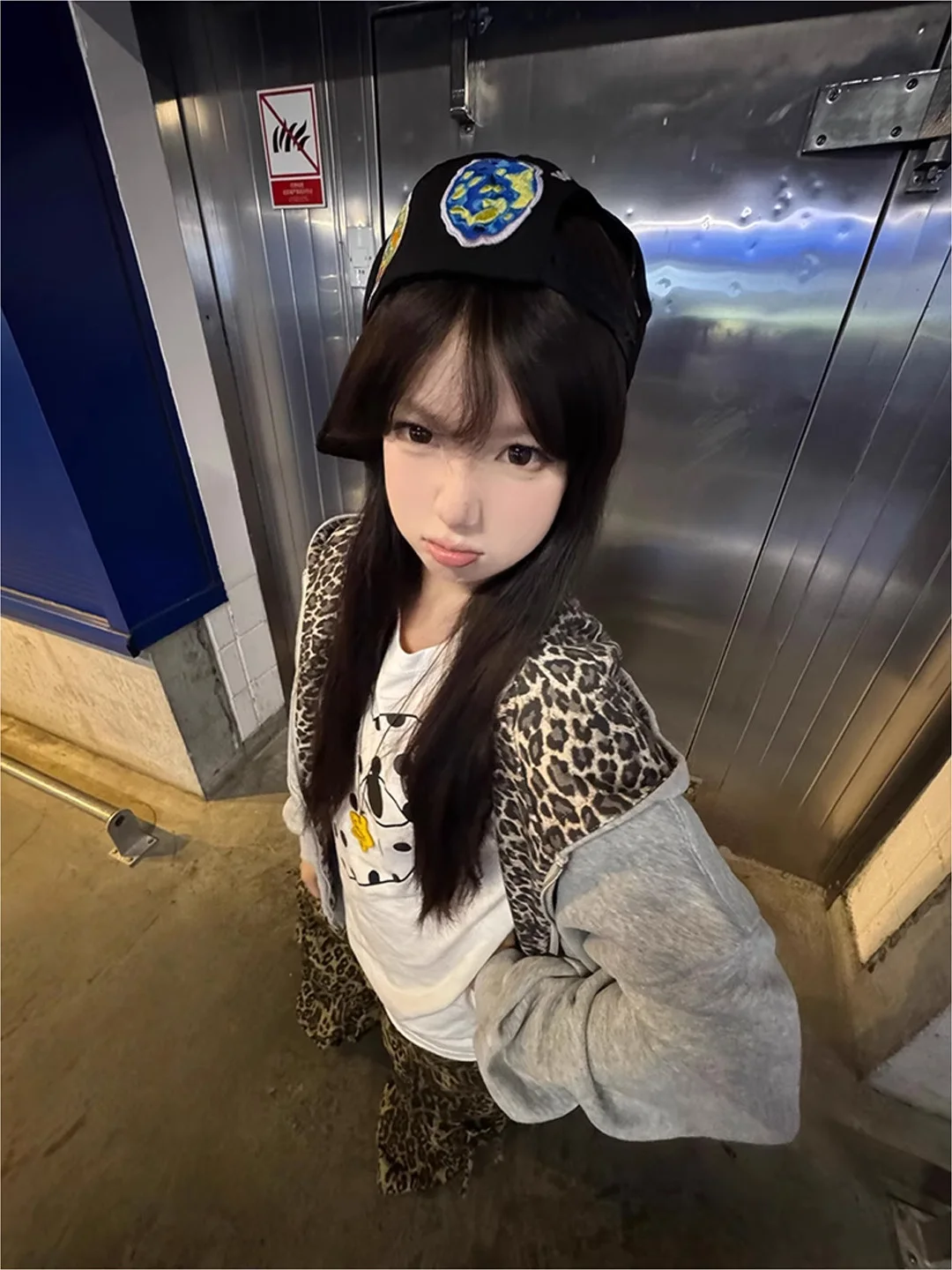 Chic américain Sle fermeture éclair à capuche femmes Cardigan pull avec impression d'oreille 3D printemps automne décontracté haute rue Unique vêtements d'extérieur