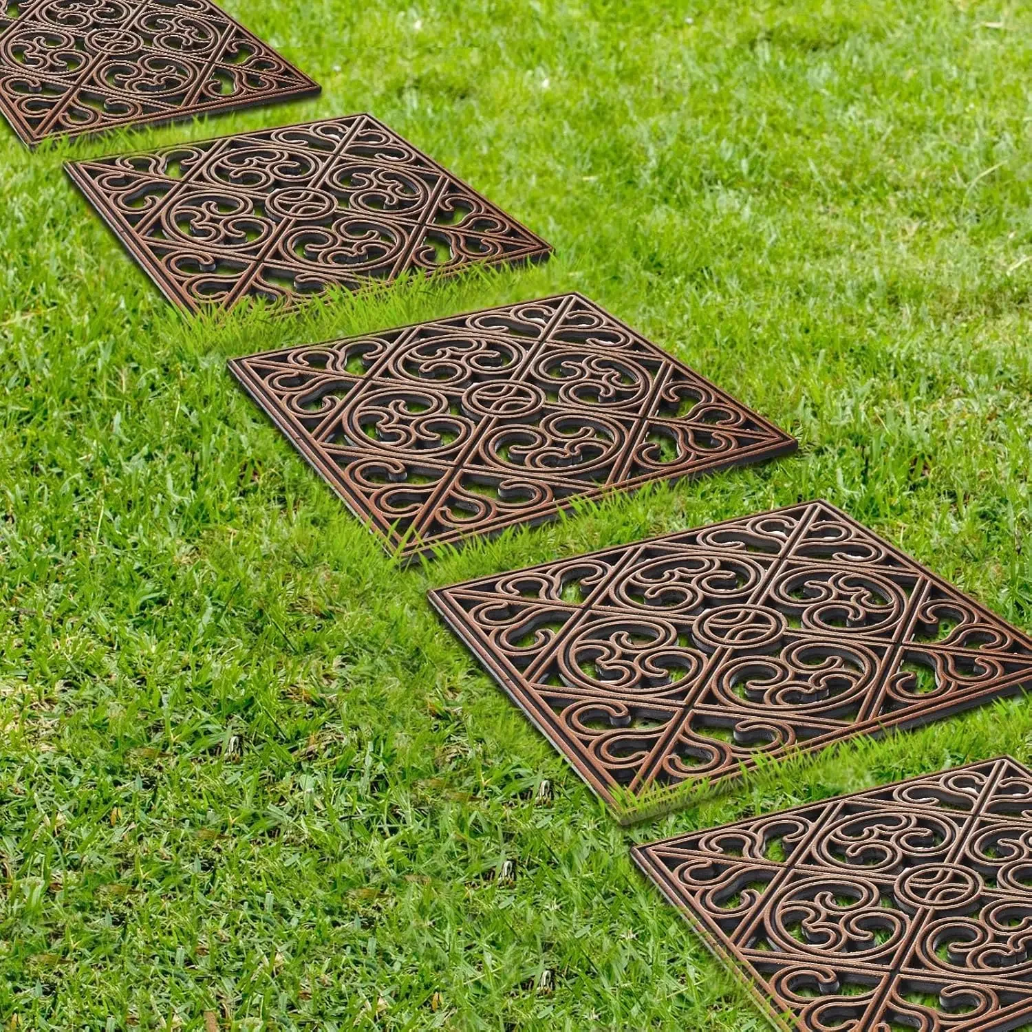 

8 Pcs 12 x 12 in Stepping Stone for Garden Rubber Stepping Stone Tile Decorative Garden Mat Heavy Duty Tile for Outdoor