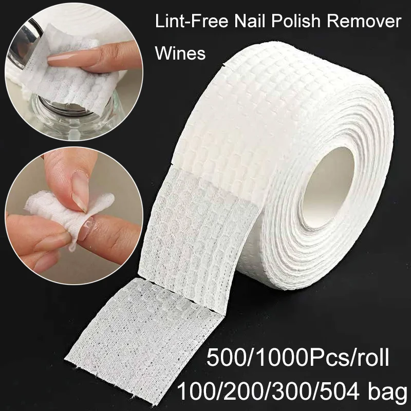 Almohadillas desechables para quitar uñas, 100-1000 Uds., para manicura, recomienda toallitas para remojo sin pelusa, limpieza, herramienta suave cosmética multifuncional