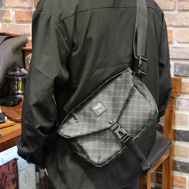 

New Style Men's Daily Fashion Shoulder Bag Casual Crossbody Bag Plaid Small Backpack Hipster Men Messenger Bag