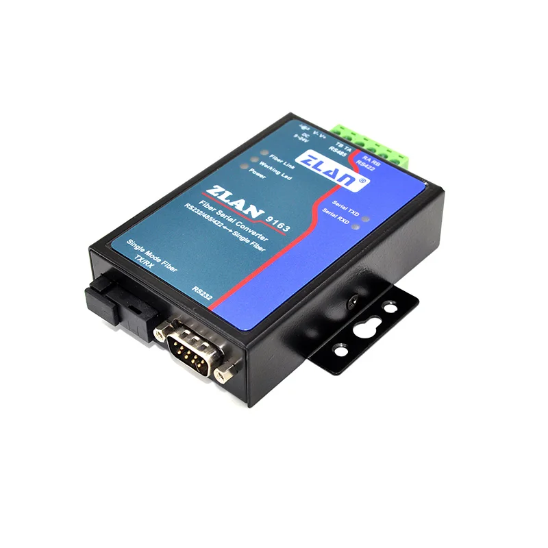 

ZLAN9163 Последовательный RS485 RS232 RS422 для оптоволоконного одномодового одноволоконного сервера
