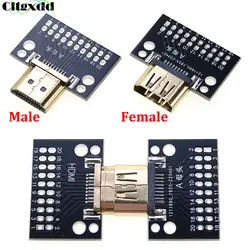 Cltgxdd 1pcs Compatible-HDMI Male and Female Test Board 19Pin 19P Male Plug Connector with PCB Test Board Solder Type A