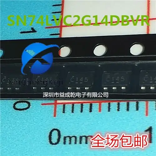 30pcs original new SN74LVC2G14DBVR SOT23-6 two-way Schmidt trigger non gate inverter screen C145