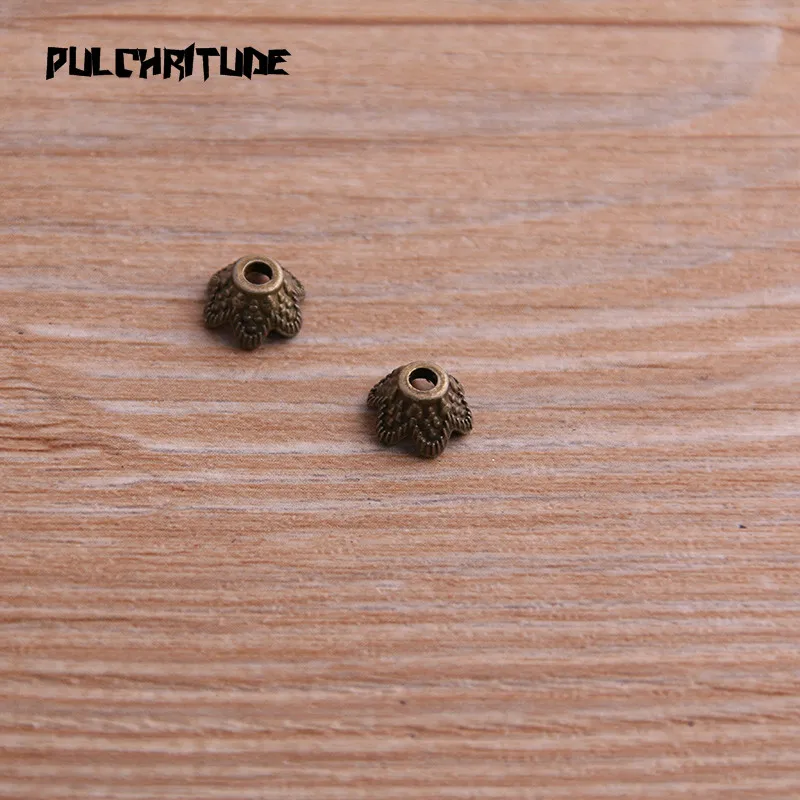 60pcs 5*8*8mm Two Color Receptacle Hollow MINI Flower DIY Spaced Jewelry Accessories Charms For Jewelry Making