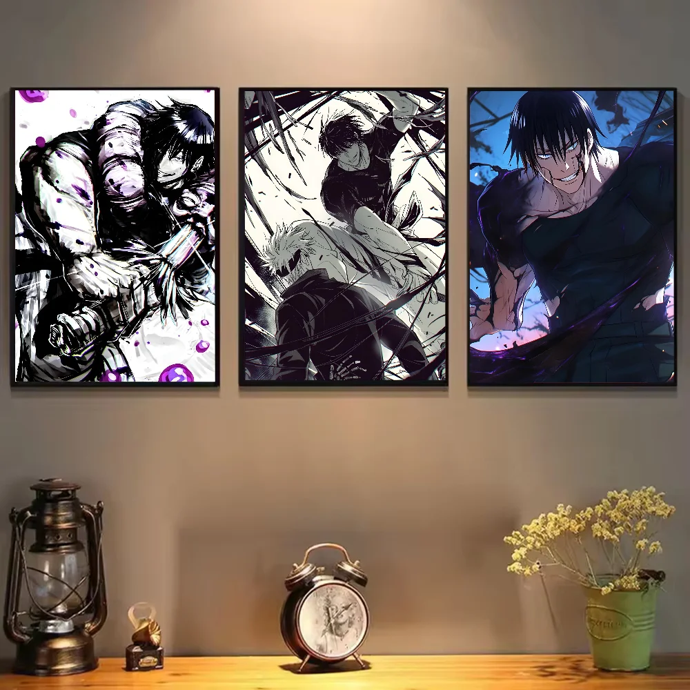 أنيمي Jujutsu Kaisen Toji Fushiguro المشارك ذاتية اللصق الفن ورق مقاوم للماء ملصق مقهى بار غرفة جدار ديكور