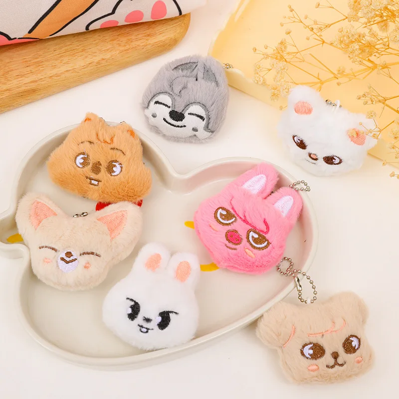 

Stray Kids SKZOO Cartoon Plush Doll Bead Chain Pendant Cute Animal Head Pendant Clothing Bag Pendant Accessories Gift