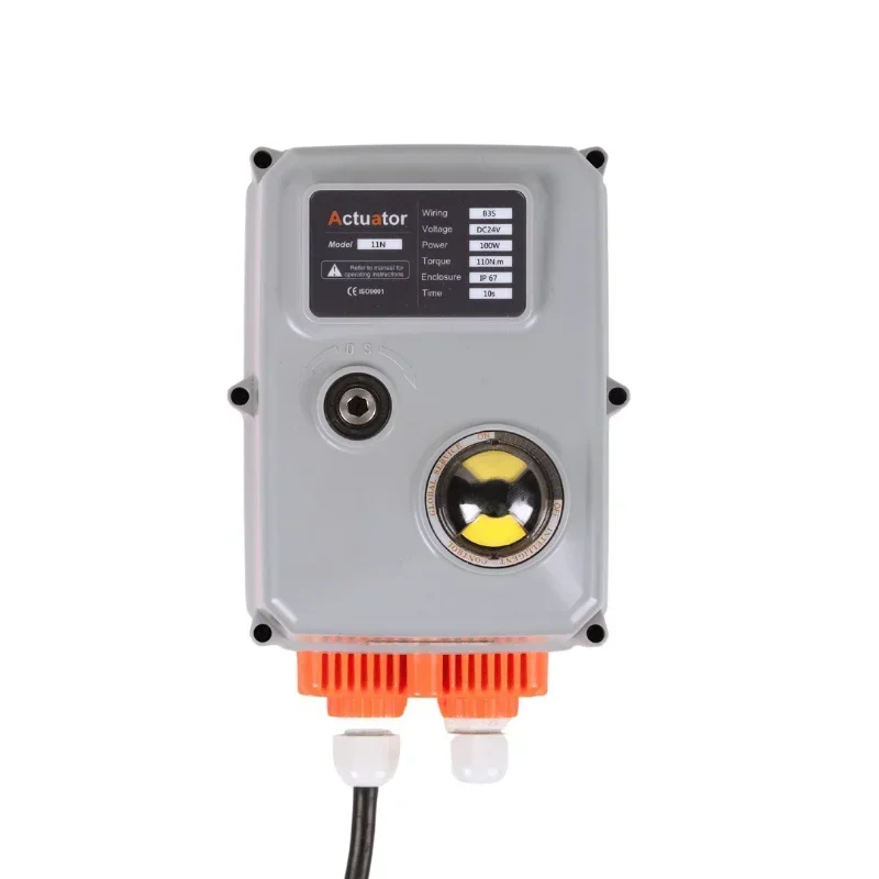 202524V DC 4-20mA 110Nm Basic ON OFF Type 4-20mA Electric Rotary Actuator Quarter Turn Electric Valve Actuator