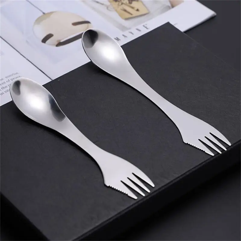 Boundless Voyage Titanium 3 in 1 Fork Spoon Spork Cut Set Outdoor Dual-purpose Tableware Cutlery Thickness