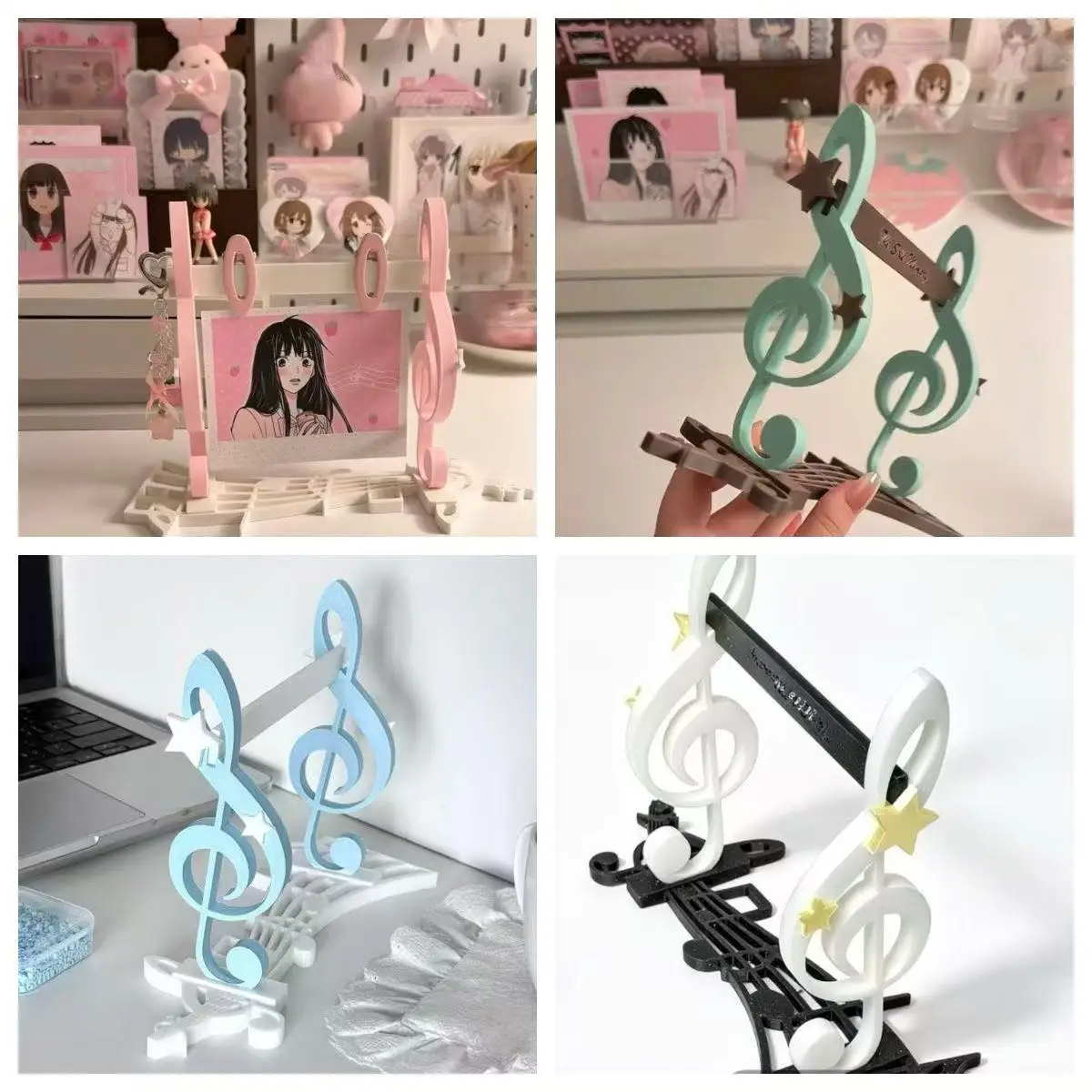3D-gedruckter Musiknoten-Displayständer im koreanischen Stil, Ins-inspirierte Tischpostkarte, mädchenhaftes herzförmiges Dekorationsstück, niedliches Geschenk – Detail 16