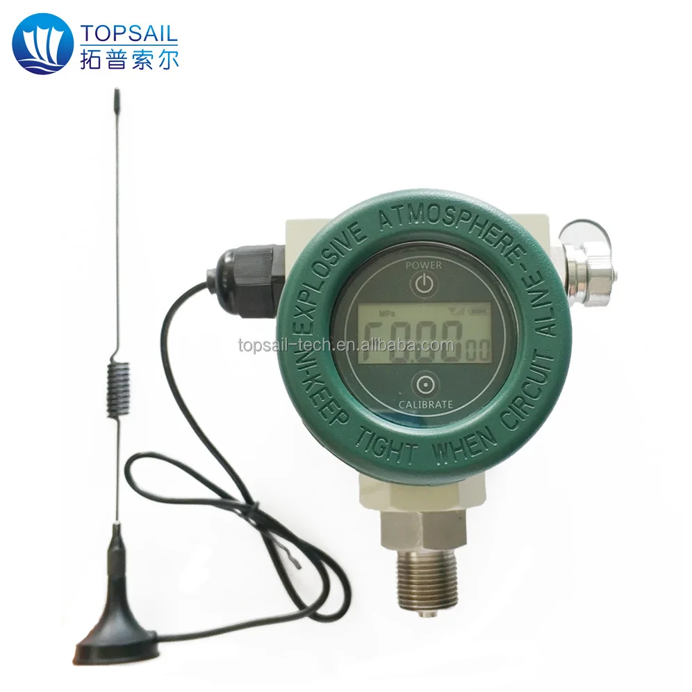 Wireless GPRS pressure gauge with external power adapter