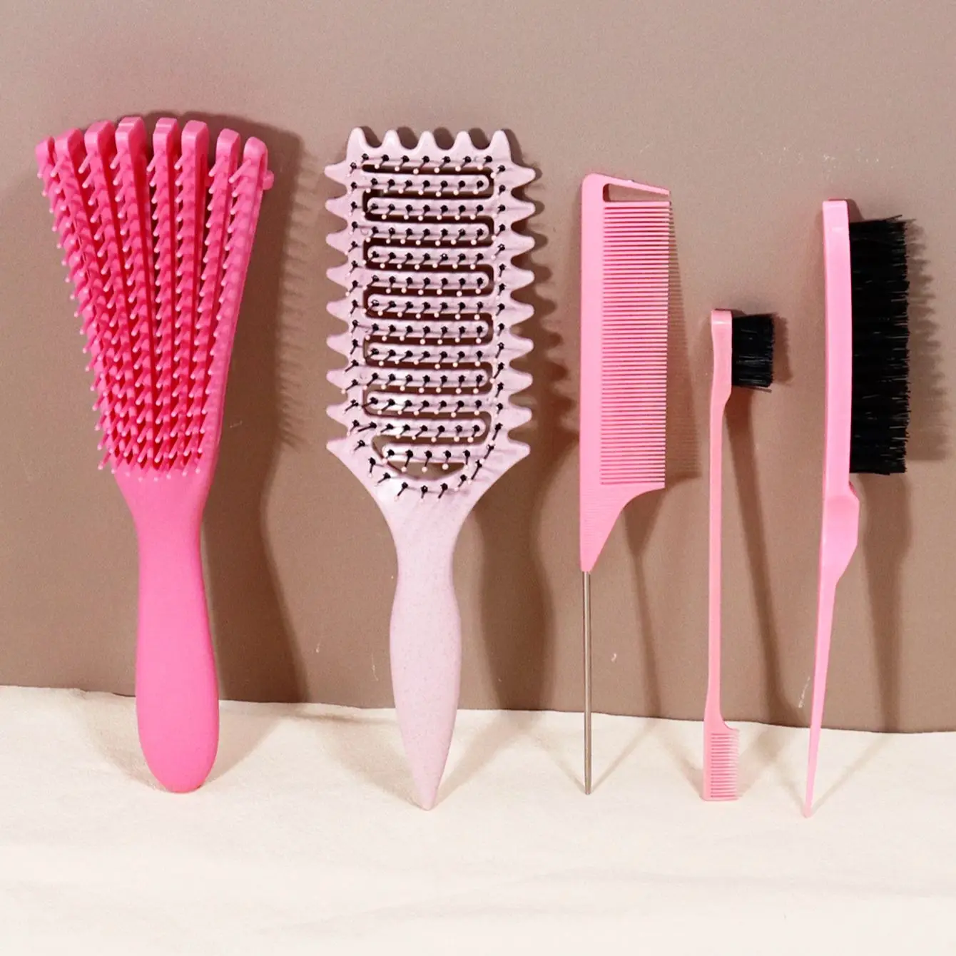 5pcs hair styling set, suitable for home hair salons, anti-static, anti tangling,special for real hair wigs view 4
