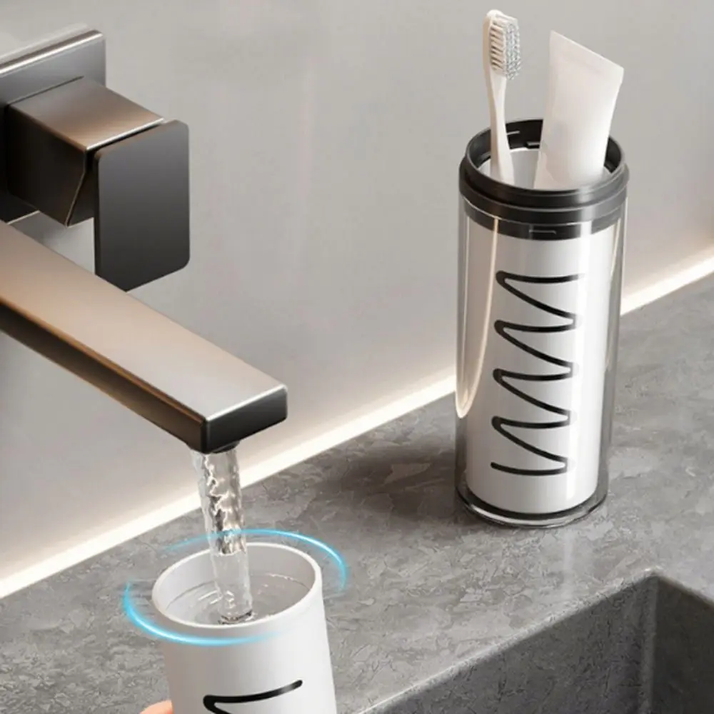 

Durable Portable Toothbrush Cup Stylish Convenient Mouthwash Cup Three in One Plastic Wash Cup Office