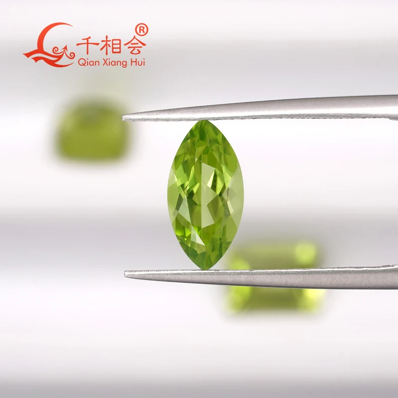 Natural Peridot Gemstone Marquise Shape  Yellowish Green Loose Certified by GRC for Jewelry Decoration